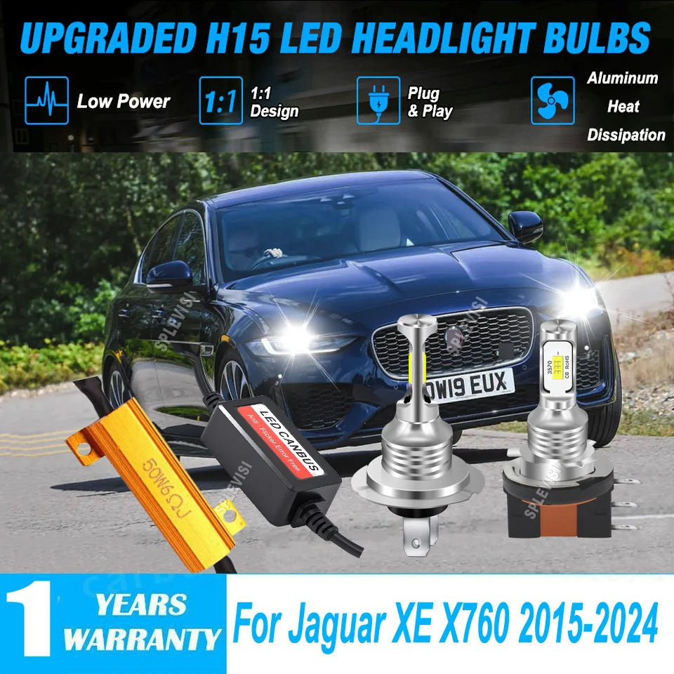 

LED Hi/Low Beam DRL Bulb - no dazzling oncoming traffic For Jaguar XE X760 2015 2016 2017 2018 2019 2020 2021 2022 2023 2024