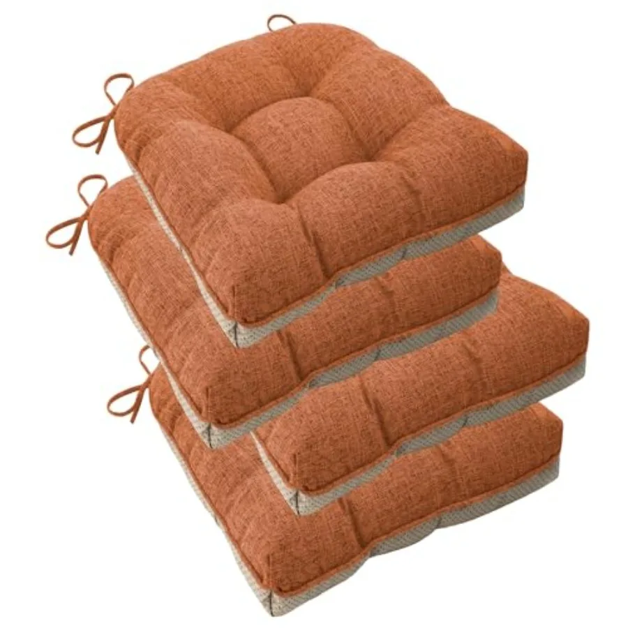 

Chair Cushions for Dining Chairs 18" x 18" x 3" Kitchen Chair Cushions Set of 4 Tufted Chair Pads with Ties and Non-Slip Backin