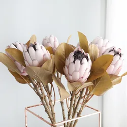 1 PCS  67cm Beautiful Artificial King Protea Flower Home House Garden Decor Decoration F943