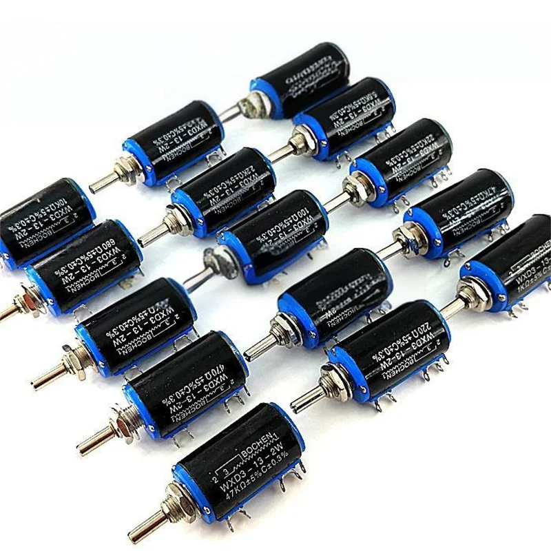 WXD3-13-2W Series Precision Multi-Turn Potentiometer-Resistance Values 1K 2.2K 3.3K 4.7K 10K 22K 47K 100K