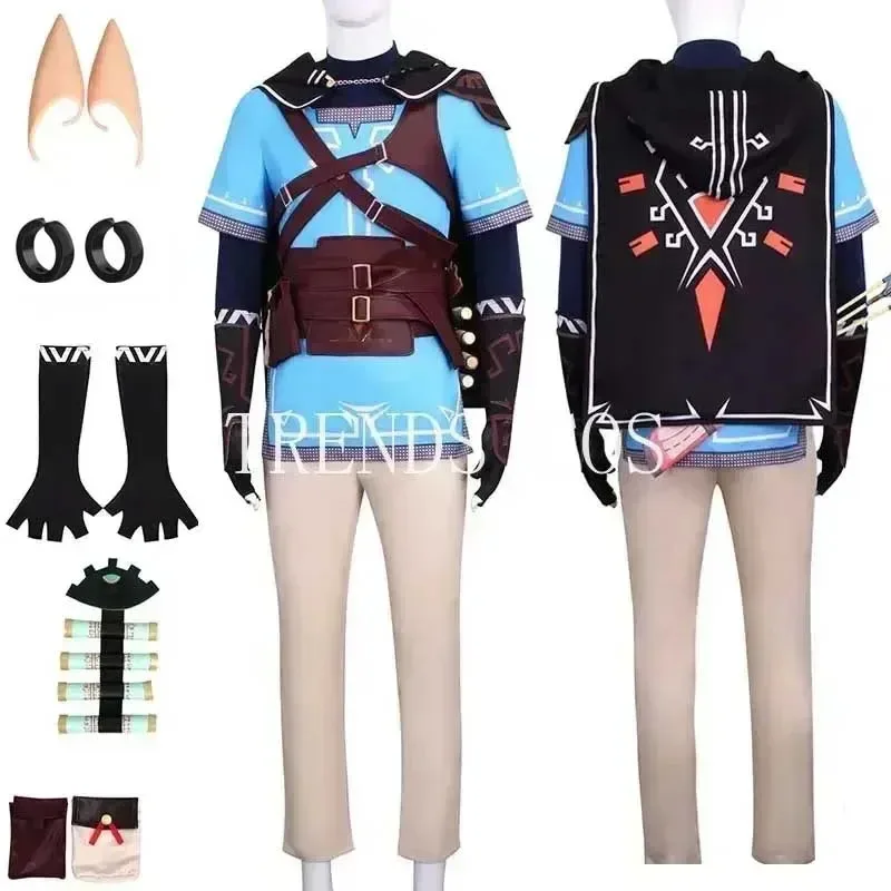 

Linke Cosplay Costume Wig Linke Blue Tunic full set for Comic Con Role Play Linke Outfits Wig Linke full set