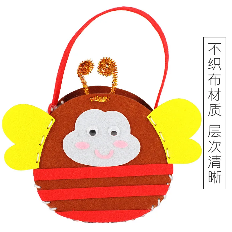 DIY educatieve training speelgoed mini-tassen voor kinderen niet-geweven stof kleurrijke handgemaakte leeractiviteit voor kinderen peuter cadeau