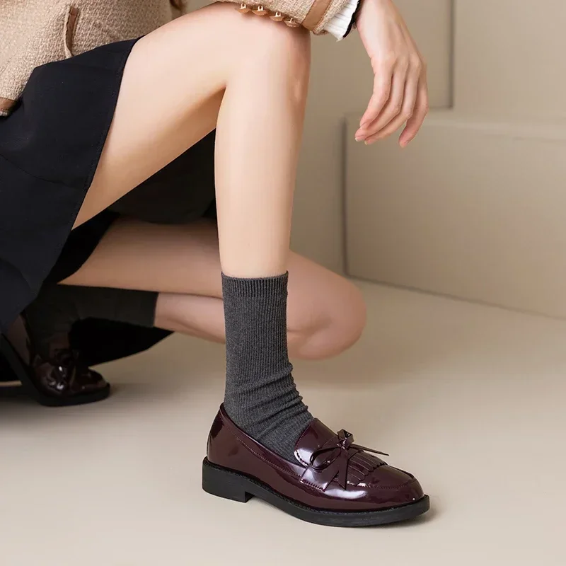 Frühling/Herbst Elegante Runde Zehenpartie Sexy Lässige Weichsohlen-Loafer Modische Bestseller Neue Bequeme Übergrößen Damenschuhe – Detail 5