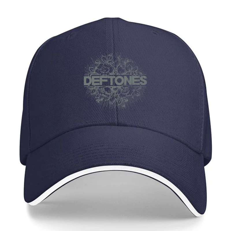 Deftones-Floral-Burst-Image-Black-Baseball Cap-New-Official