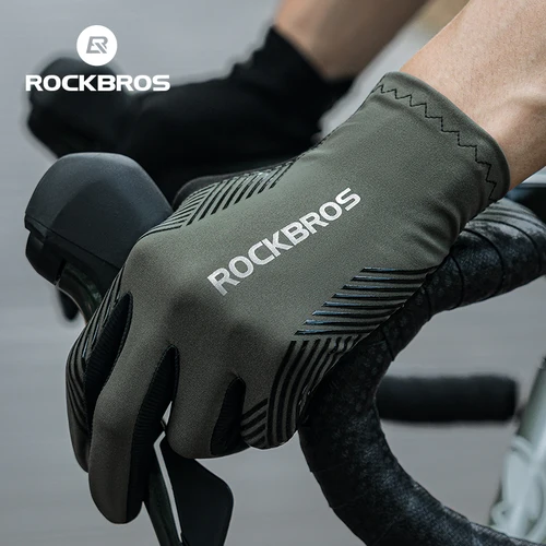 ROCKBROS guantes de ciclismo de verano transpirables MTB bicicleta de carretera guantes antideslizantes pantalla táctil primavera dedo completo guantes de motociclismo