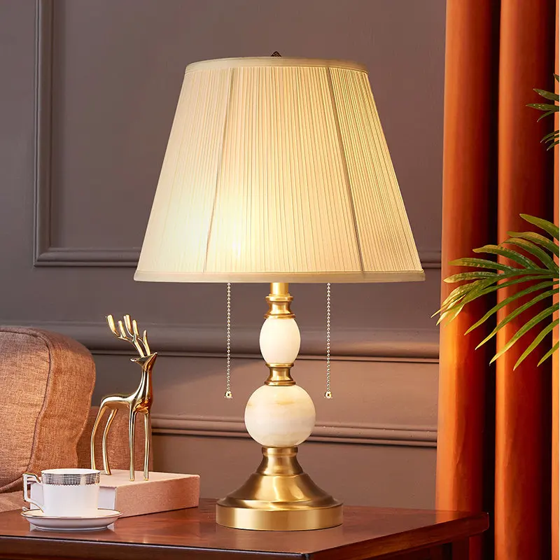 American Retro Bedroom Bedside Table Lamp Hotel Living Room Study Restaurant European Creative Minimalist Cloud Stone Desk Light