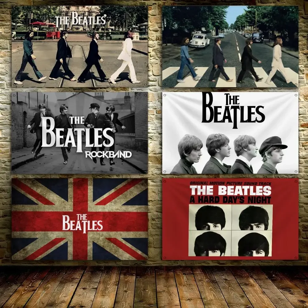 Rock Band The B-Beatles Flags Custom Decorative Wall Hanging Banner Art for Bedroom Living Room Home Office Outdoor Decor Gift