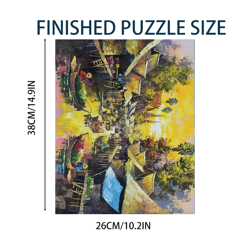 Mini rompecabezas de 1000 piezas para adultos y niños, rompecabezas de río del bosque, juguete, juego familiar, pintura al óleo del mundo famoso, decoración del hogar