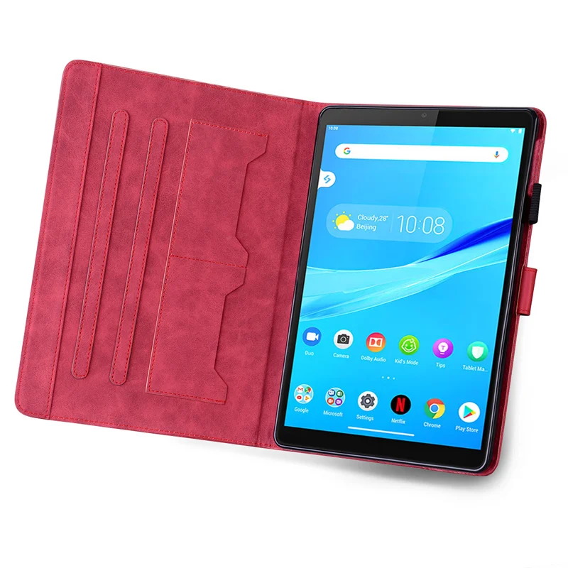 Livro de couro Estilo Fold Stand com botão, E-Book Tablet PC Case Capa para Lenovo Tab M8, 8,0"