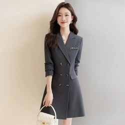 Solid Long Blazers Women 2026 New Fashion Casual Coats Office Ladies Work Business Blazer Jacket Female Windbreakers Outerwear