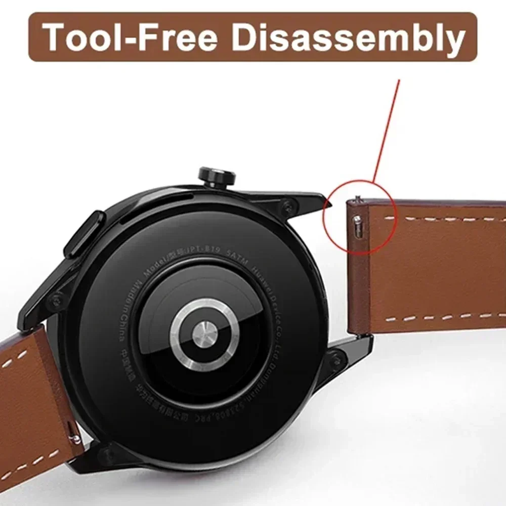 20/22mm Leather Strap For HUAWEI Watch GT6 5 pro 46mm/GT 6 5 4 Replacement Band For HUAWEI Watch 5 4/GT 3 SE GT2 Bracelet Correa image 5