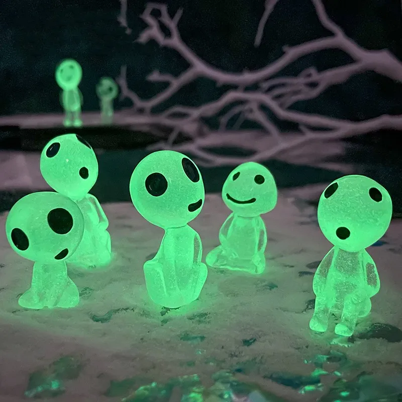 Miniaturas luminosas de elfo para decoración del hogar, accesorios de bricolaje, muñeca brillante, musgo, micropaisaje, hada, jardín, Alien, decoración del hogar