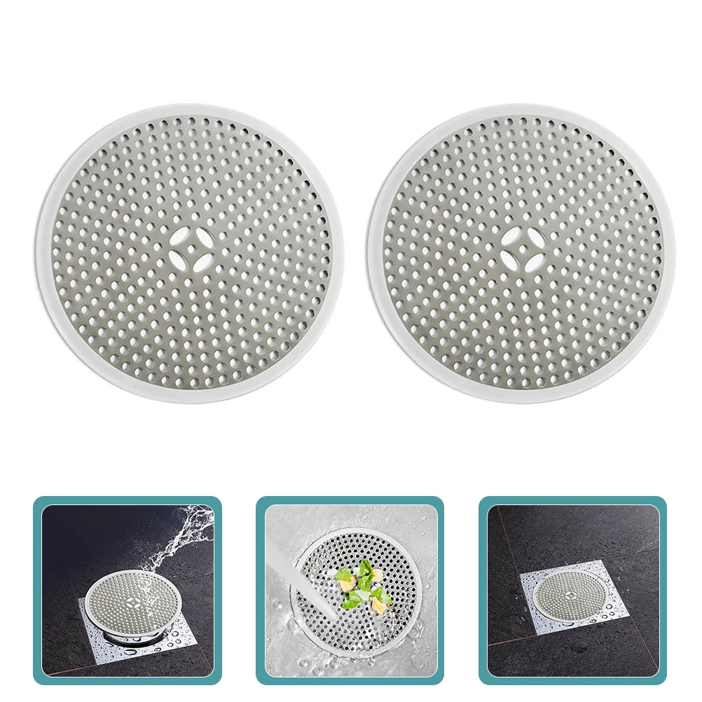 

2pcs Hair Catcher Stainless Steel Floor Drain Cover Kitchen Sink Stopper Large Drainage Area Double Layer Fine Filtering No