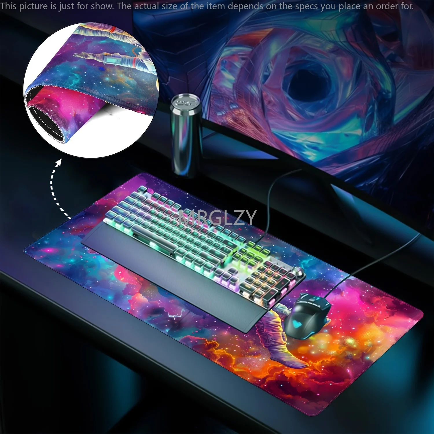 لوحة ماوس تحت عنوان رائد الفضاء، قاعدة مطاطية كبيرة مضادة للانزلاق، ملحقات مكتب الكمبيوتر، لوحة ماوس للمكتب والألعاب، سجادة لوحة المفاتيح، سجادة ديكور #4