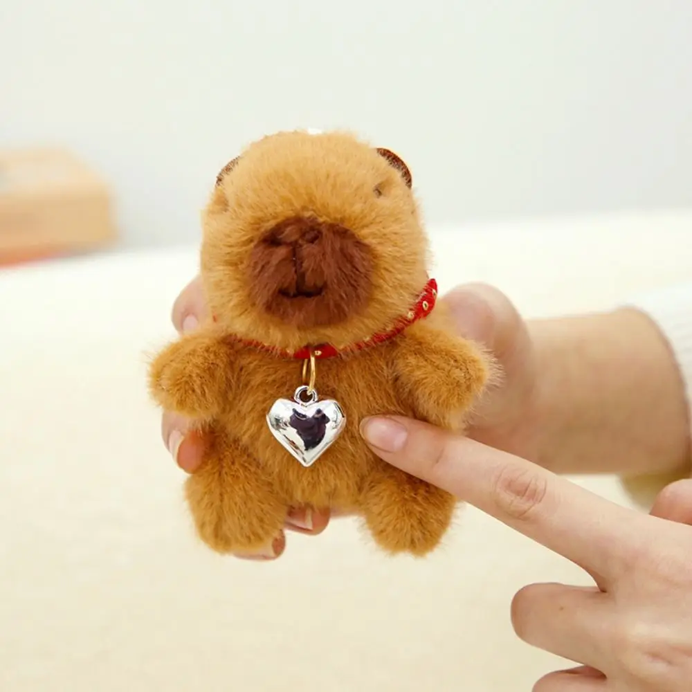 Niedlicher Plüsch-Capybara-Schlüsselanhänger, Cartoon-weiche, flauschige Tierpuppe, Kuscheltiere, Taschenanhänger, Kinderspielzeug