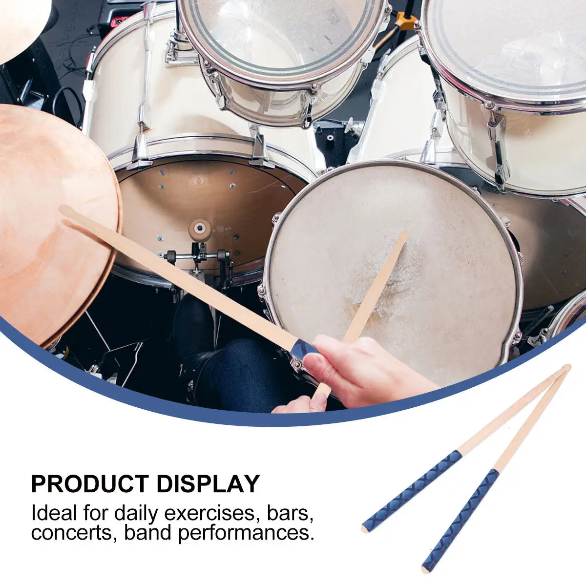 

2Pairs Drumsticks Maple Wood Non Slip Surface Comfortable Grip Suitable All Drum Styles Ideal Practice Concert Performance