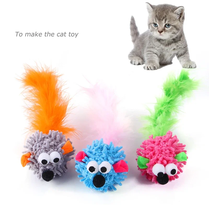 

1PCS Interactive Toy for Cat Feather Scratch Bit Simulation Mouse Cat Toys Funny Soft Plush Mouse Kitten Pet Toy Supplies