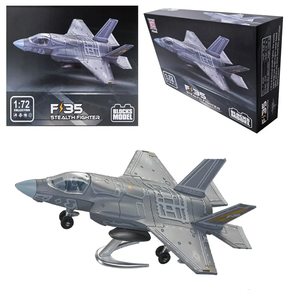 1:72 Scale Attack Fighter US Air Force F-35 Model DIY Assemble Die-Casting Military Toys Plane Model 3D Puzzle For Collection