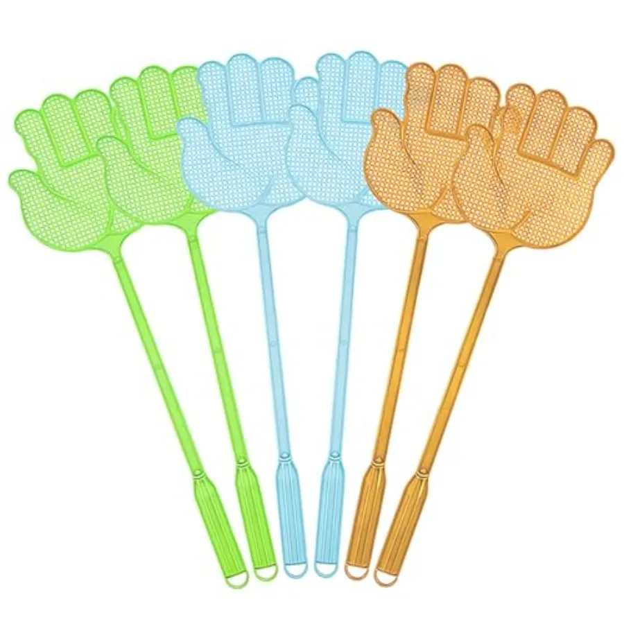 6 Pack Fly Swatters Thickened PP Fly Swatter Fly Vibrant Colorful Swatter for Indoors with Enlarge Swatting Surface and Non-Sli