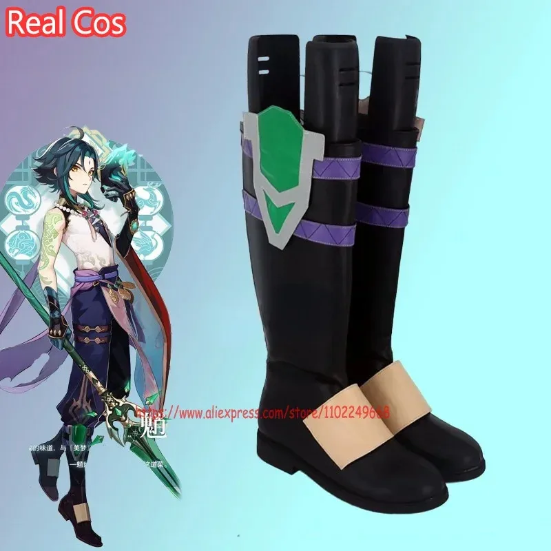 

RealCos Genshin Impact Xiao Обувь для косплея Сапоги Хэллоуин Карнавальный костюм для косплея Аксессуар Опора Версия 2