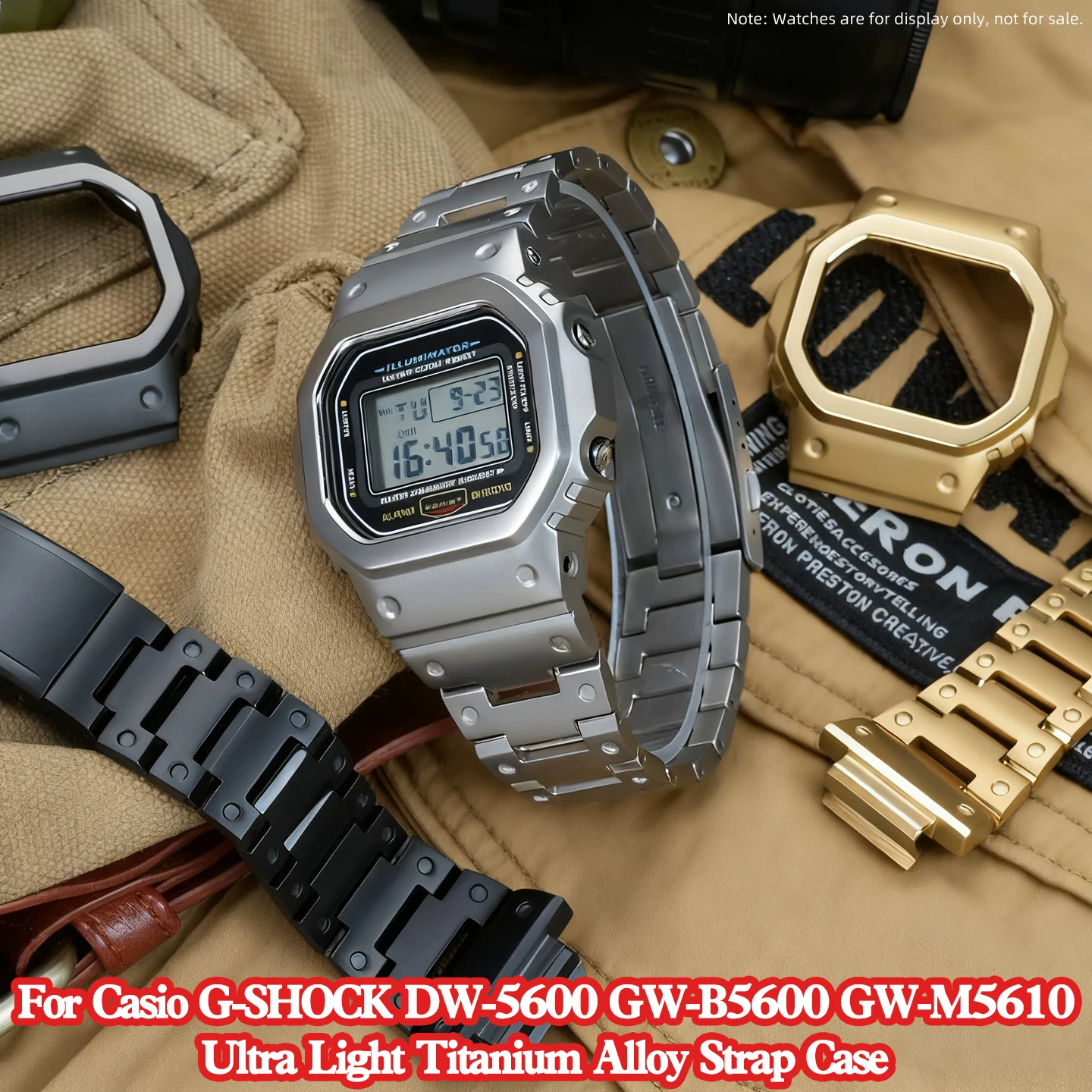 

Для Casio DW5600, DW-5610, GW-B5600, GW-M5610: Ультралегкий корпус и ремешок из титанового сплава для часов GA2100, 2110, B2100.