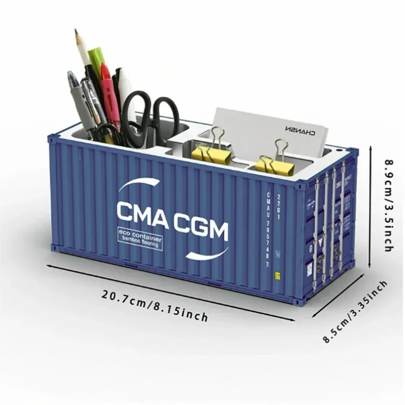 1/20 Scale Simulated Shipping Cargo Container Model Pen Holder Plastic Storage Box New Style Desktop Stationery Organizer