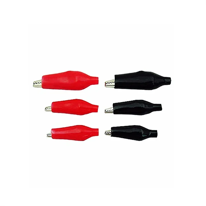 Alligator clip Red Black sheath  Power cord Test Power clip