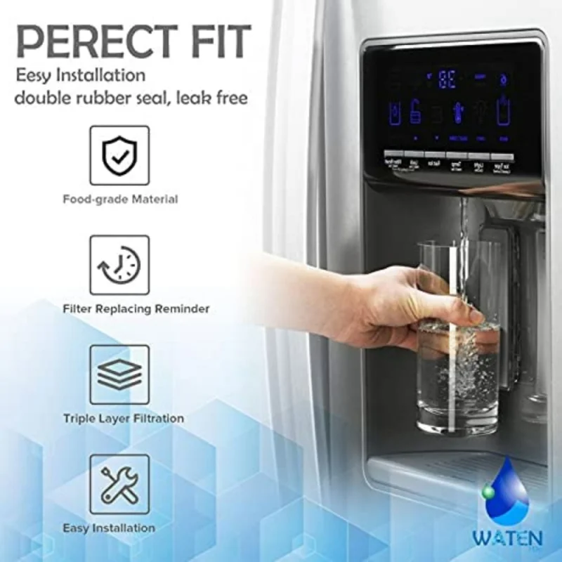 Filtre à eau de remplacement FPPWFU01 PWF-1 réfrigérateur pour 4960476, AP6989904, EAP16218782, PD00072405, PS16218782.
