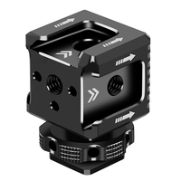 FEICHAO Triple Cold Shoe Mount Adapter Monitor Hot Shoe Extension Seat Mic Fill Light Bracket Holder for DSLR Camera Cage Rig