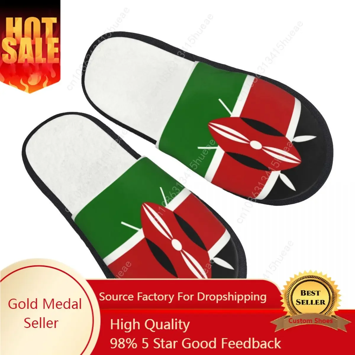 

Custom Print Women Kenya Flag House Slippers Soft Warm Kenyan Patriotic Memory Foam Fluffy Slipper Indoor Outdoor Shoes