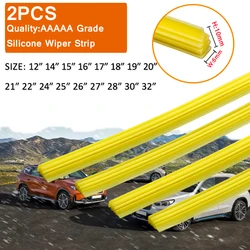 2pcs Car Wiper Blade Silica gel Silicon Refill Strips for Frameless Wipers 6mm 12