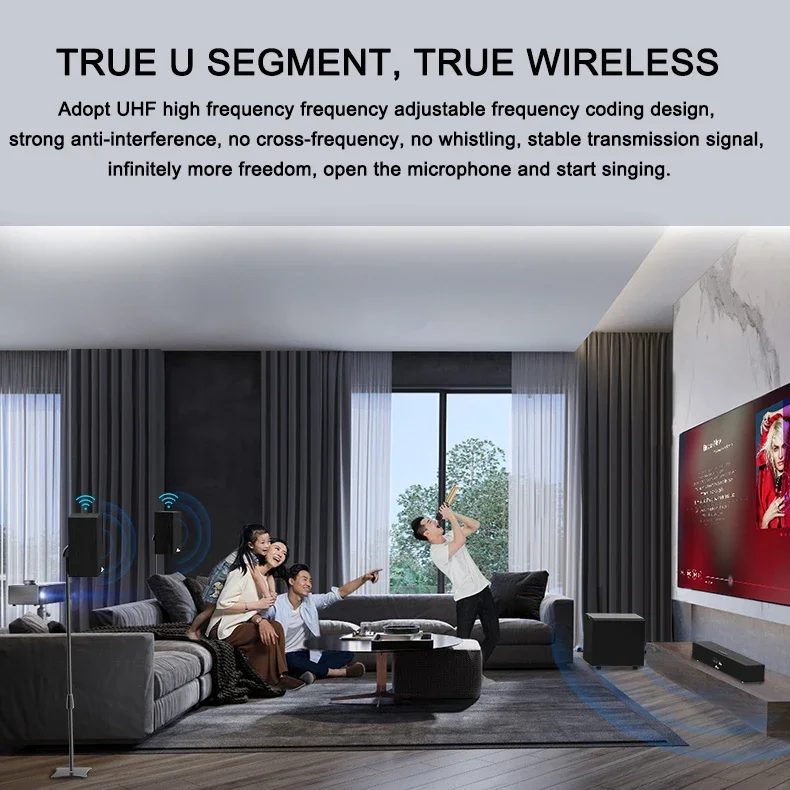 5.1 Wireless Home Theater Surround Sound System für TV mit hinteren Surround Sound-Lautsprechern für Heimkino inklusive Fernbedienung