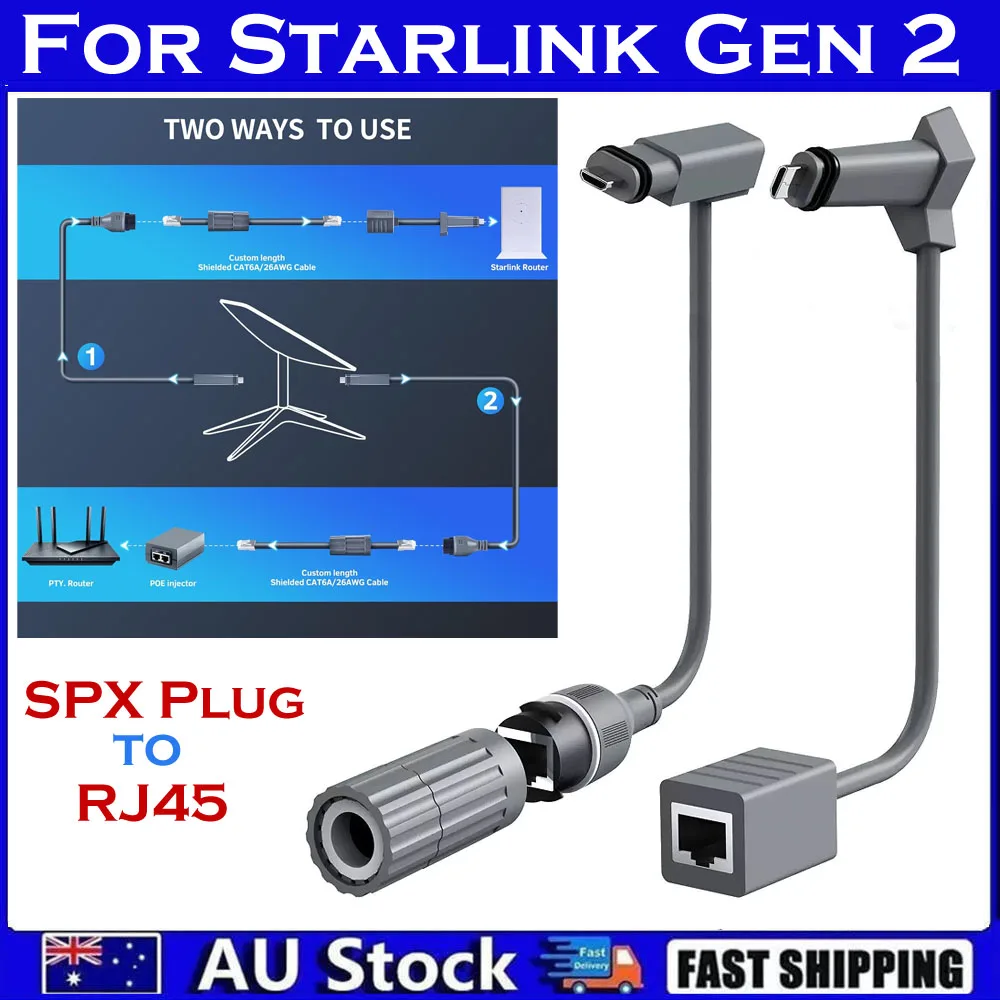 Ethernet Adapter Kit Seamless Compatibility Spx Rj45 Extension Spx Plug Adapter 26awg Copper Core Starlink Cable Adapter
