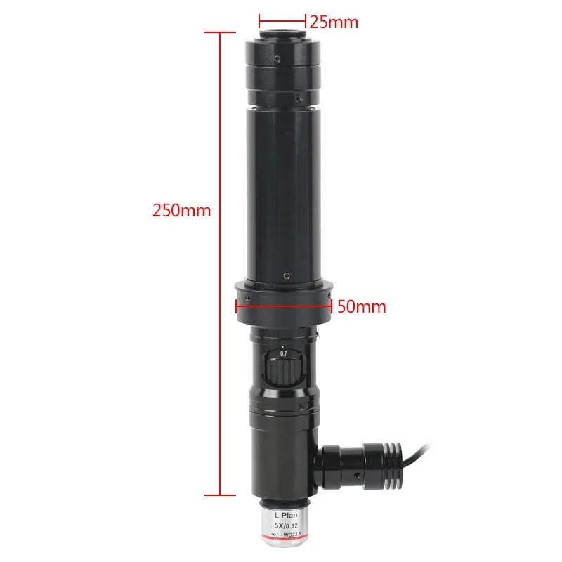 400X Zoom Coaxial Light Lens Optional 5X 10X 20X 50X L PLAN Metallographic Objective Lens For C-mount Digital Micorscope Camera