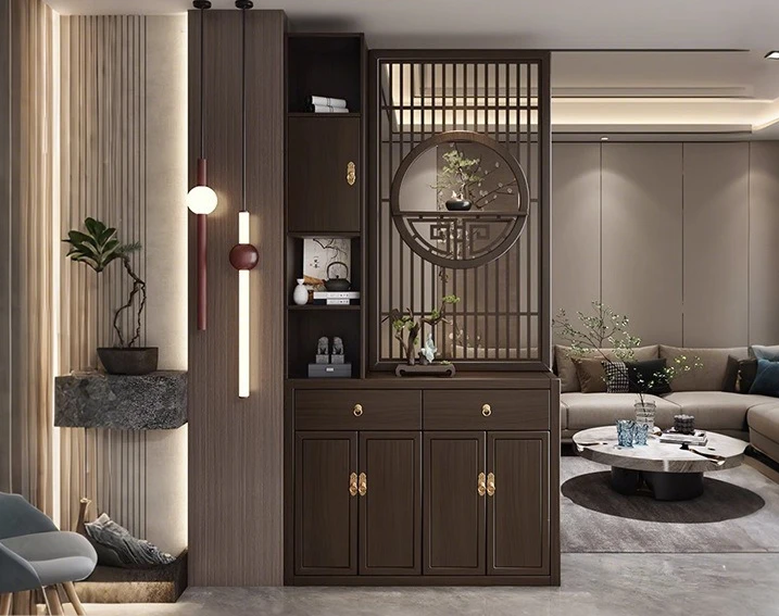 

Новый входной шкаф для дома в китайском стиле, перегородка для гостиной, вход из массива дерева, прихожая, шкаф для обуви, integra