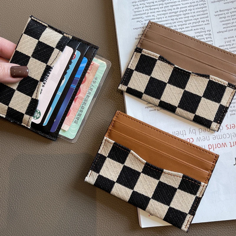 Travel Wallet Slim - Mode canvas dameskaartentas portemonnee slanke creditcardhouder