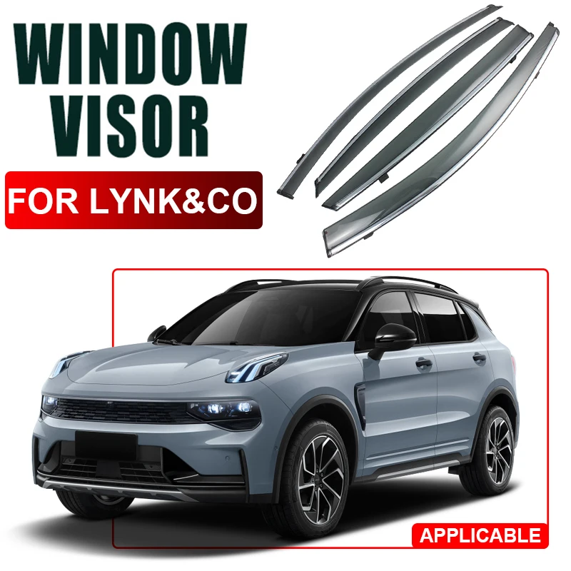 

4pcs PC For LYNK&CO 01 03 05 06 09 2020-2025 Car Window Visor Waterproof Protect Anti-Rain Shelter Auto External Accessories