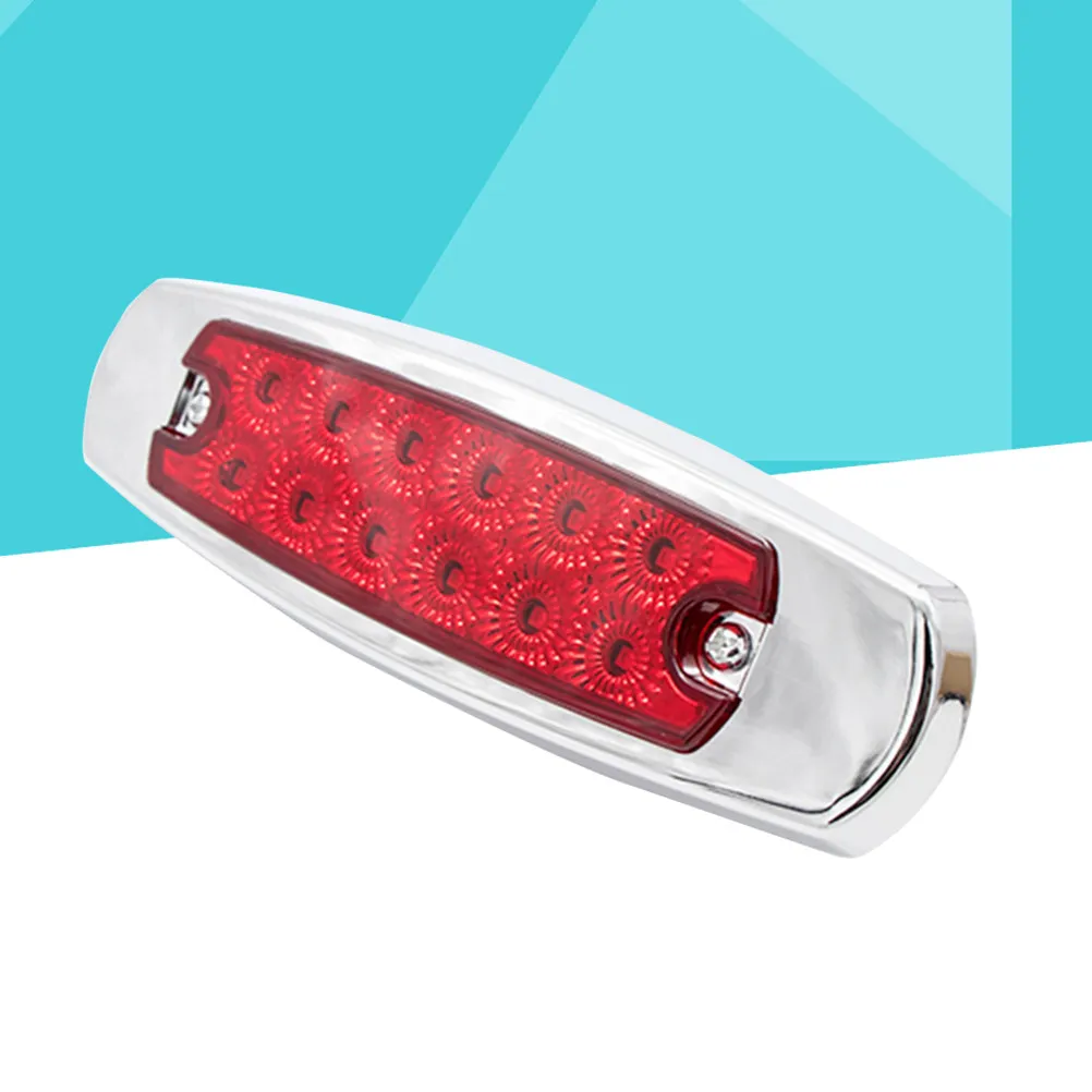 

12V Red Electroplate Side Marker Lights 12 Leds High Brightness Durable Truck Trailer Caravan Indicator Lamps