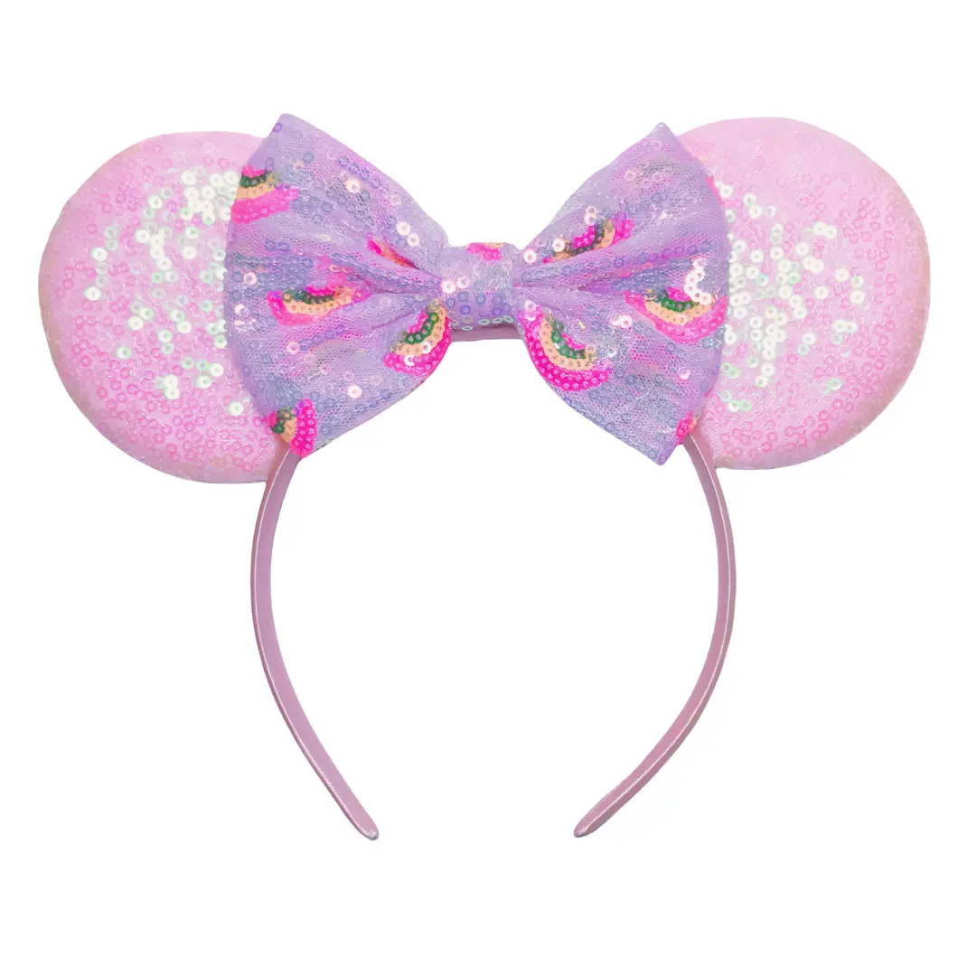 9.5 cm Big Size Pink Pattern Mouse Ears Headband For Girls 5\