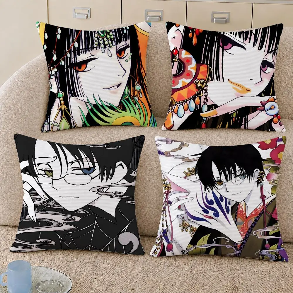 Anime xxxHOLiC Watanuki Yuko CLAMP Cushion Cover Decorative Pillowcase Soft Short Plush Cozy Durable Sofa Home Decor Items Gift