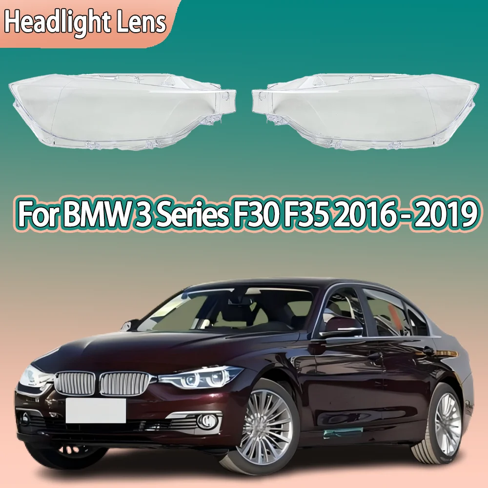

For BMW 3 Series F30 F35 316 318 320 328 2016 2017 2018 2019 Car Front Headlight Cover Lampshade Lampcover Caps Headlamp Shell