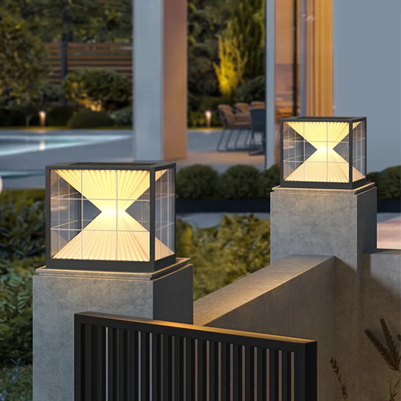 

Stigma lamp Solar wall Pillar lamp Outdoor waterproof hourglass Villa square