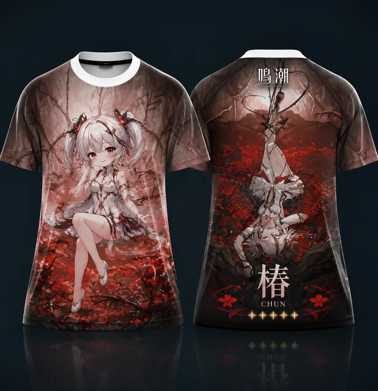 Anime Wuthering Waves Chun 3D Print T‑Shirts Y2K Cosplay Streetwear 100% Polyester Short Sleeve Game Tops for Men Women