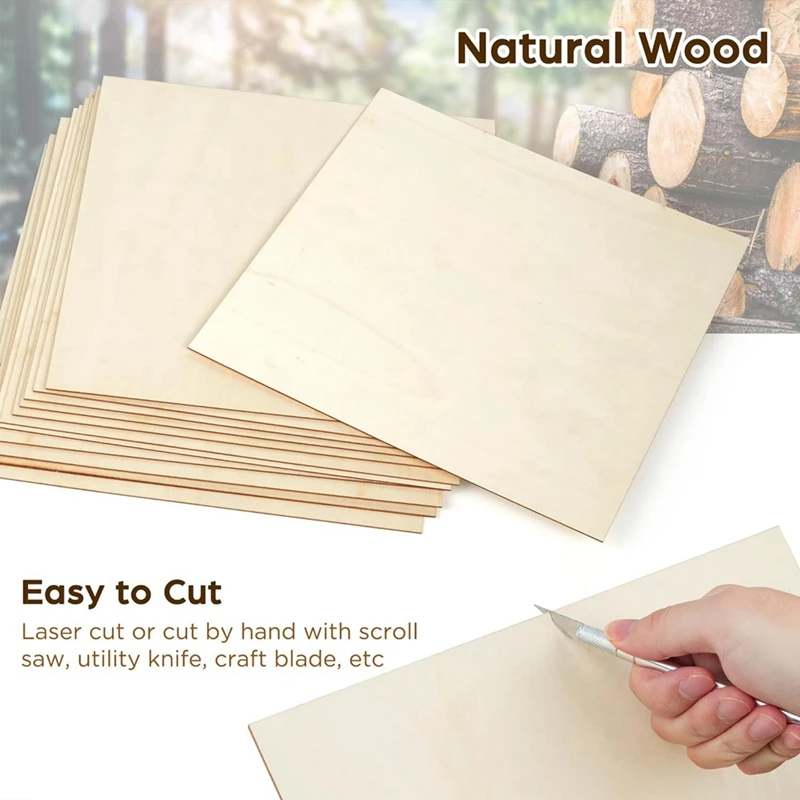 Basswood Board,Basswood Sheet Plywood Smooth Craft Wood Board For Laser Cutting,DIY Building Model 30X30x0.3Cm