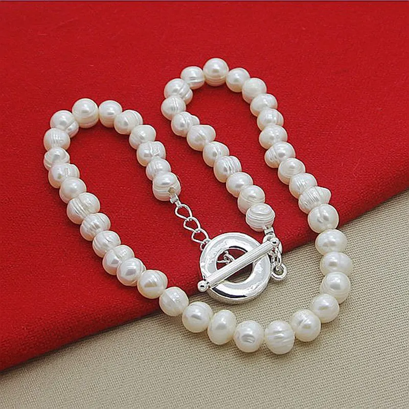 

Freshwater Pearl Necklaces 925 Sterling Silver Necklace For Women Wedding Fashion Jewelry Gifts