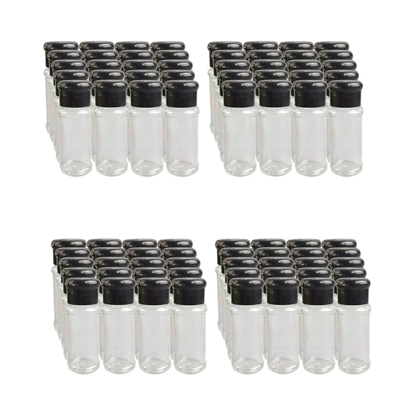 

80Pcs 100Ml Spice Salt Pepper Shakers Black Seasoning Jar Can Pepper Bottle Barbecue Condiment Kitchen Gadget Tool