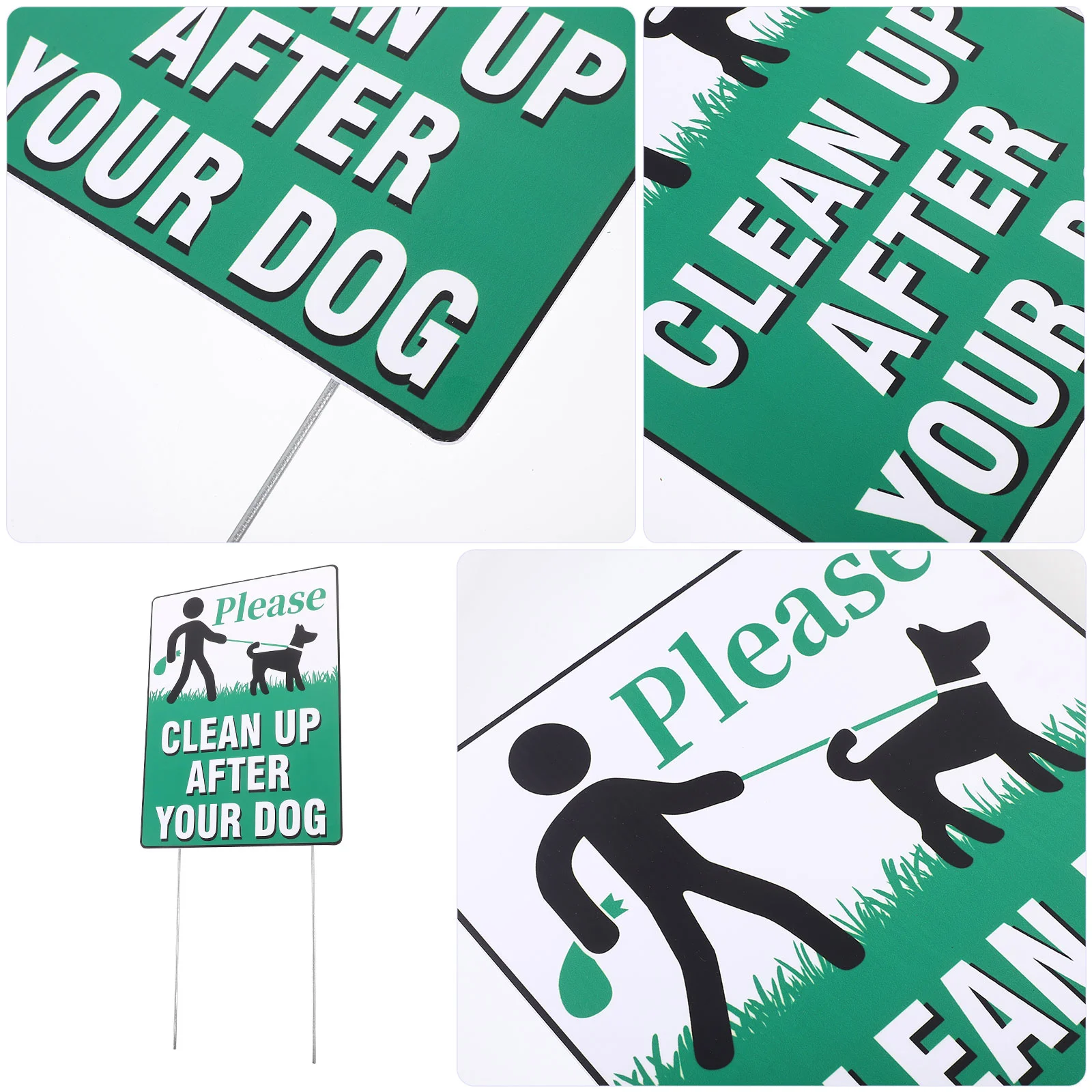 3 Pcs Lawn Warning Signs Clean up after Your Dog Pick Please Poop No Pooping for Yard Curb Peeing The