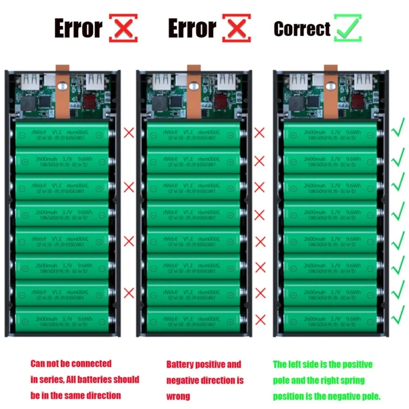 取り外し可能なバッテリー収納ボックス 24x18650 バッテリーホルダー DIY プラスチックボックス用
