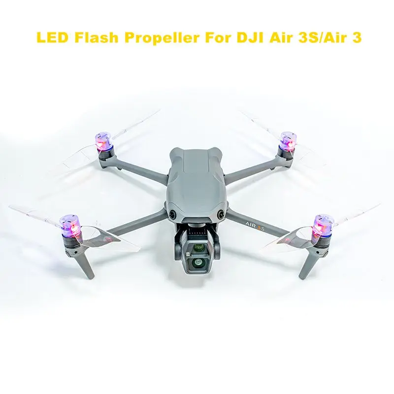 

LED Flash Propeller Night Light Glowing Propellers Low Noise Props 2Pair For DJI Air 3S/Air 3/Mini 3 Pro/Mini 4 Pro Accessories