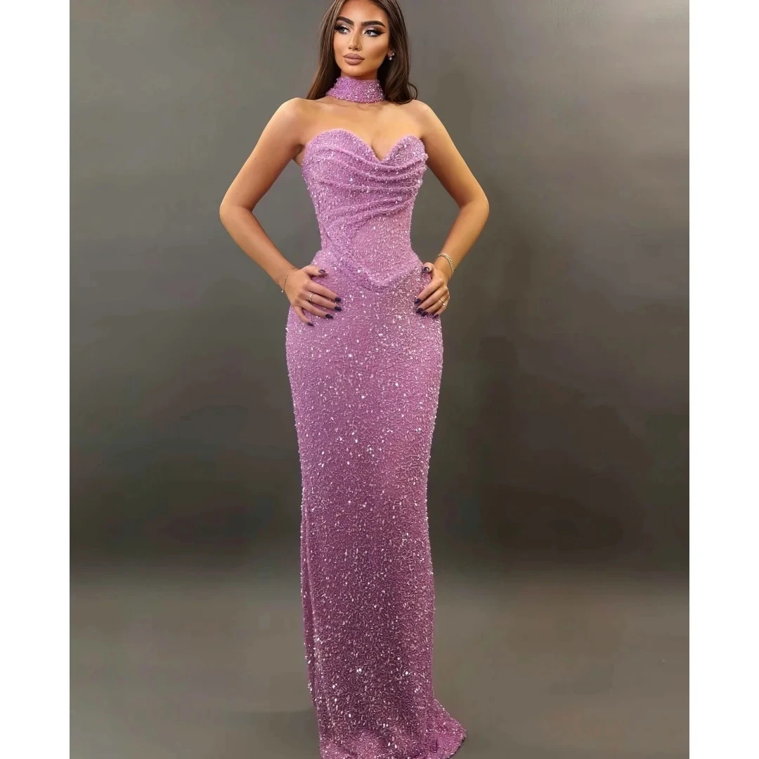 تخصيص مثير مطرزة الديكور مساء اللباس مزاجه الحبيب أكمام الطابق طول Fستان Sهرة نسائي